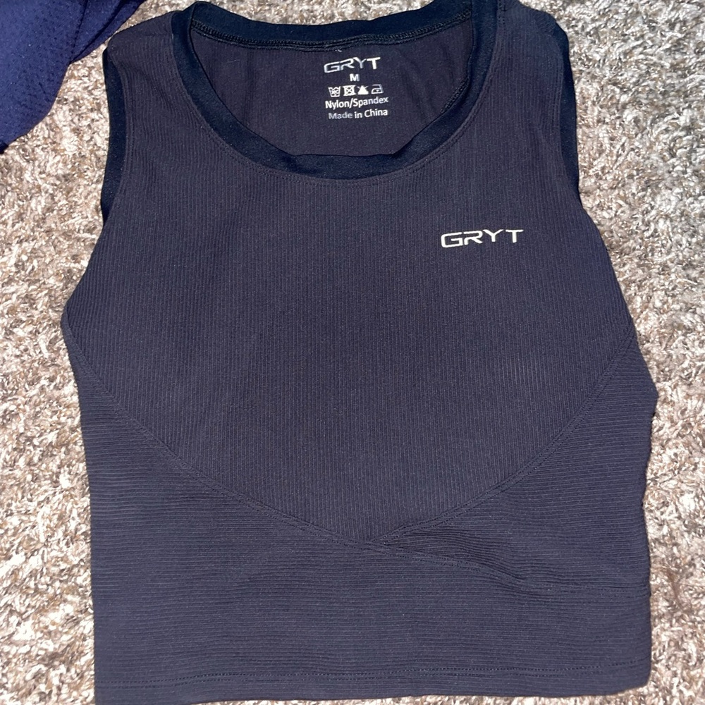 GRYT Women's Black Ribbed Tank Top